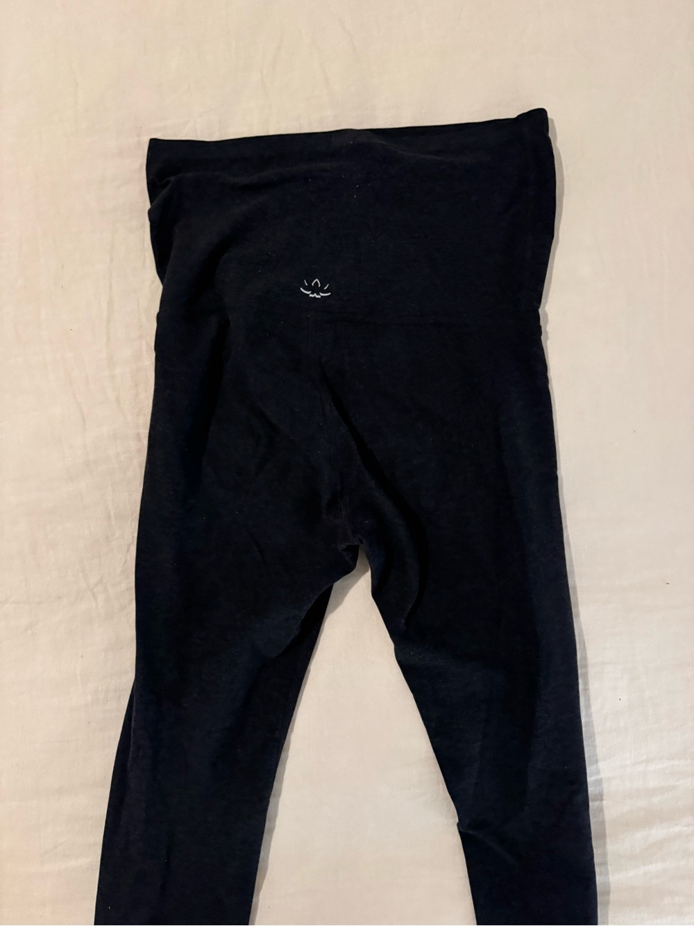 Beyond the Bump Black Leggings with Tiny Smiley Detail